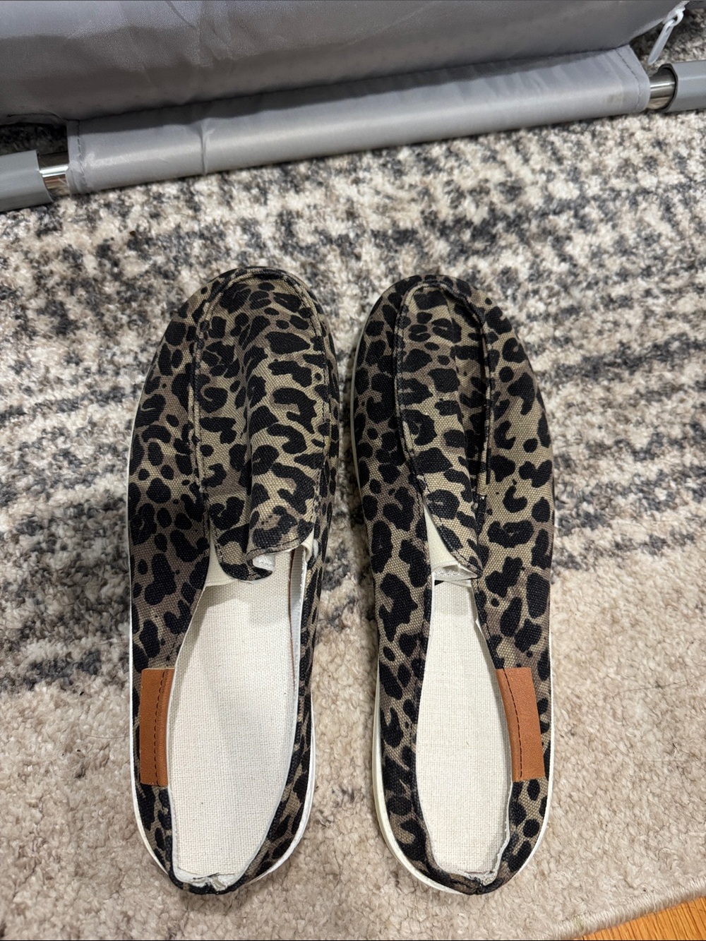 Women's Leopard-Print Slip-On Flats - Casual Canvas Loafers